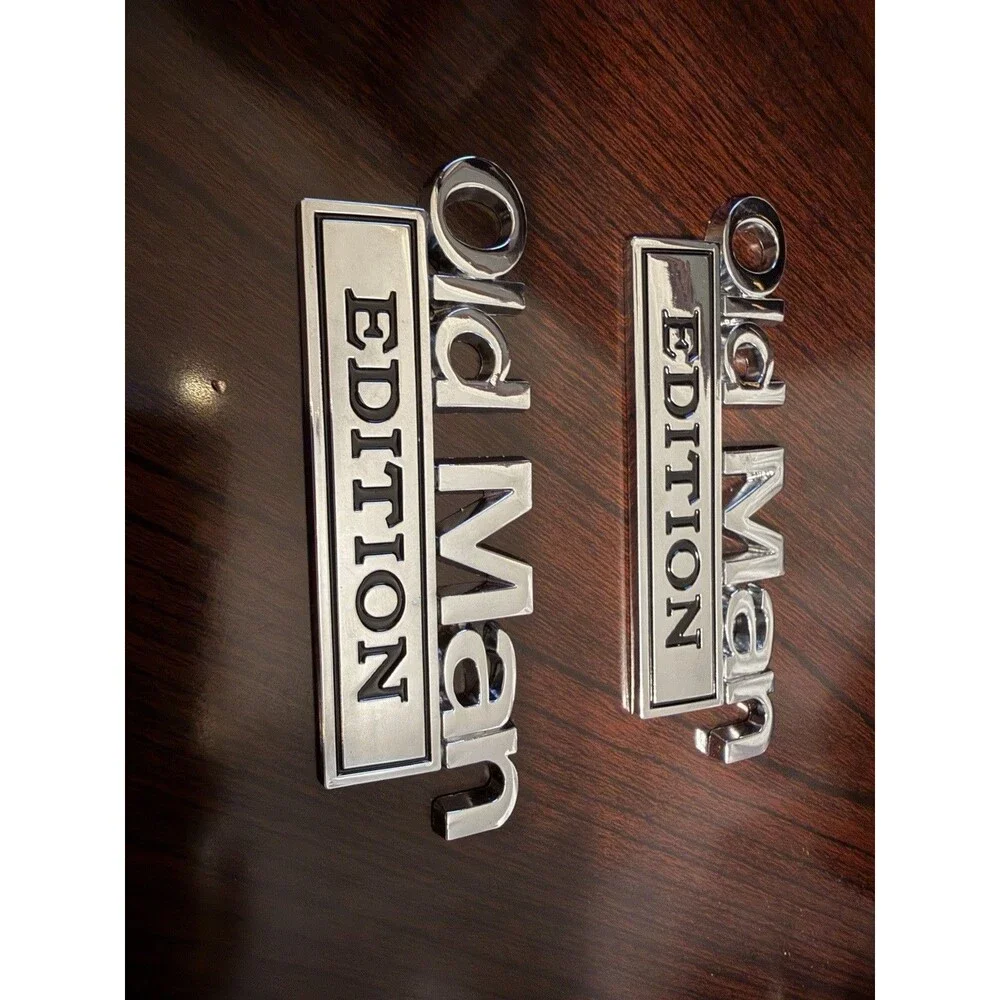 2pcs Old Man Edition 3D Emblem Sticker Badge Fender Decals Car Truck Door